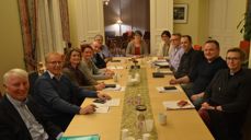 Fra venstre Dag Landmark, Gunnstein Endal, Hege Midthun, Marianne Kjøllesdal Dyrud, Finn Huseby, biskop Solveig Fiske, Gunhild Tomter Alstad, stiftsdirektør Siv Birkeland, Gunnar Gjevre, Ole Kristian Bonden, Ragnar Løsnesløkken og Anita Dalehavn. Foto: Freddy Knutsen