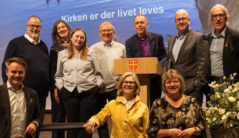 Hamar bispedømmeråd fotografert i forbindelse med Kirkemøtet 2026. Foto: Heidi Olsen / Den norske kirke