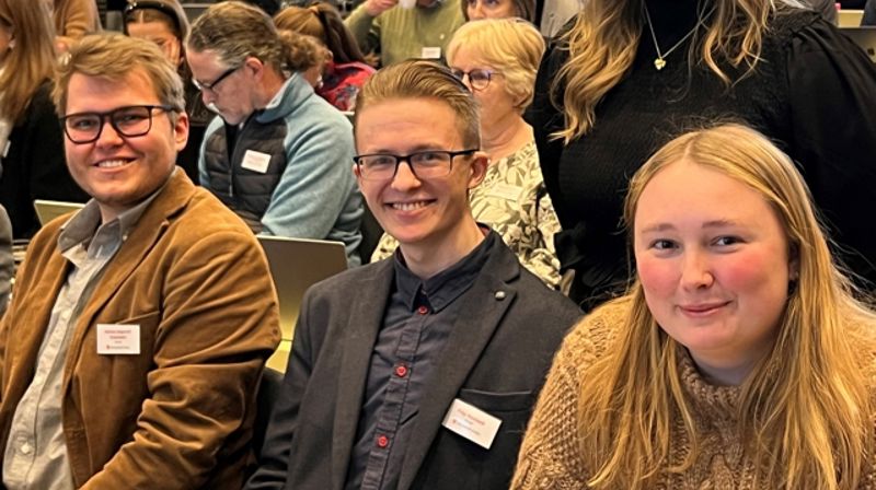 De er alle under 30. Fv: Adrian Sagvold Grøndahl, Filip Hovland og Vanja Hole Joramo.