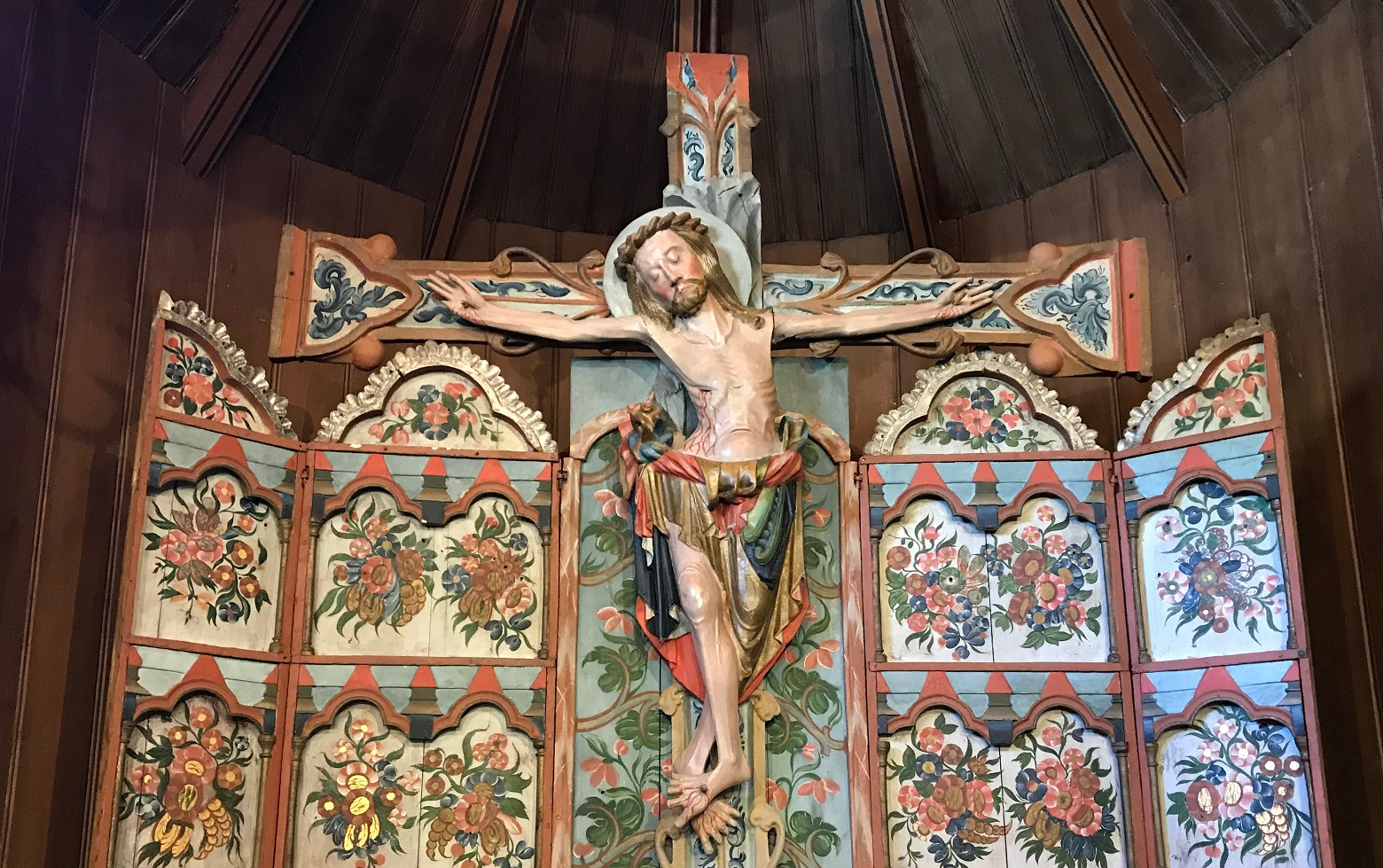 Alterskap fra Hedalen stavkyrkje fra 1260-1280. Foto: Britt Agnethe Enemo