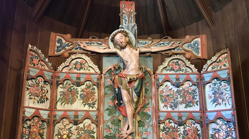 Alterskap fra Hedalen stavkyrkje fra 1260-1280. Foto: Britt Agnethe Enemo