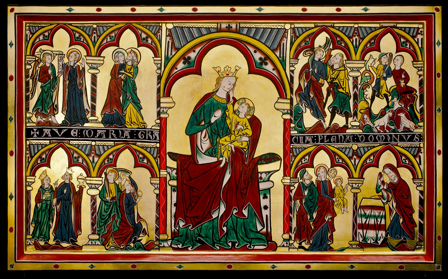 Rekonstuert altertavle frå St. Petri (gamle Tingelstad kirke). Foto: Mårten Teigen, kulturhistorisk museum