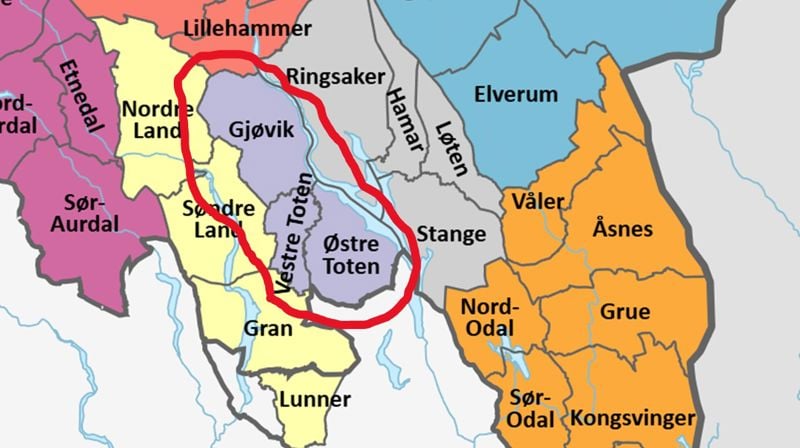 Kompakt og oversiktlig er prostiet som nå trenger en ny leder. Blir det deg? Kart: Wikipedia / Jay 1279