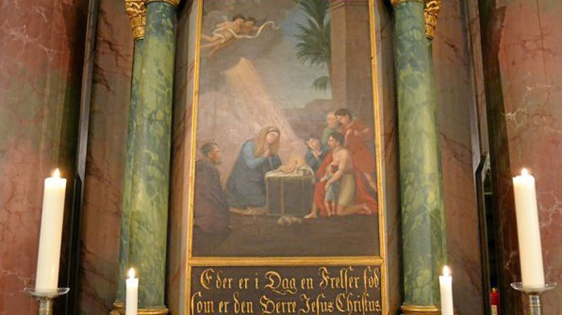 Fra altertavlen i Jevnaker kirke.