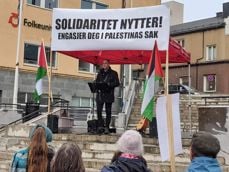 Biskop Bonden appellerte til våpenhvile under arrangementet på Østre Torg. Foto: Per Arne Engdal