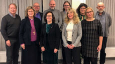 Det nye bispedømerådet 2020 - 2024: Bak frå v.: Frode Rabbevåg, Olav Myklebust, Ole Martin Grevstad, Arne Moltubak, Rikke Elisabeth Grevstad Kopperstad, Olav Rønneberg. Framme frå v.: Ingeborg Midttømme, Ann-Kristin Sørvik, Monika Tettli, Therese Kristin Utgård.