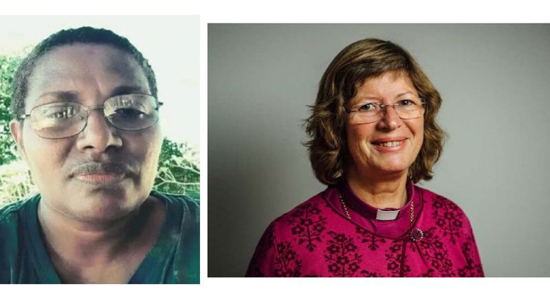 Tracy Eileen Sasau og biskop Ingeborg Midttømme