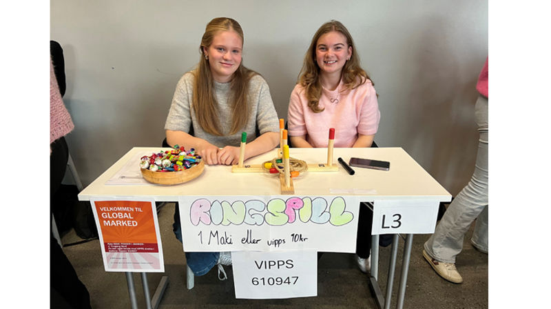 Stjørdalskonfirmanter på Global Marked. Foto: Olav D. Svanholm