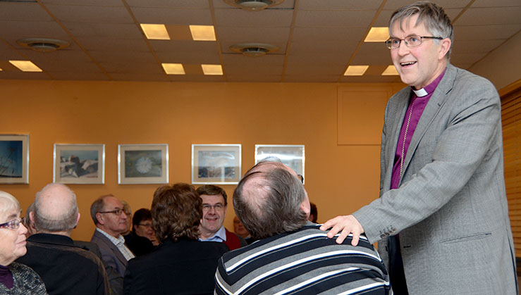 Også i 2013 fikk biskop Tor mange hyggelige møter med folk i hele bispedømmet. Her er han på "hjemmebane" i Melhus, hvor han møtte den lokale Rotary-foreningen. (Foto: Gunn Heidi Nakrem, Trønderbladet)