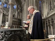 Domprost i Nidaros Kristin Moen Saxegaard og biskop i Nidaros domprosti og preses i Den norske kirke, Olav Fykse Tveit.