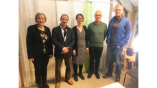 Styret i Kirkelig dialogsenter Trondheim. Fra venstre: Herborg Finnset (bispedømmet), Eivind Rindal (fellesrådet), Hanna Barth Hake (Areopagos), Kjell Inge Nordgård (fellesrådet), daglig leder Dag Aakre. Vidar Halsteinli (bispedømmet) var ikke til stede på bildet. (Foto: Olav D. Svanholm)