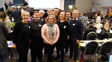 Nidaros bispedømmes representanter på årets kirkemøte i Trondheim. Fra venstre: Biskop Herborg Finnset, Alex Ramstad Døsvik, Jon Høsøien, Anne Berit Skjerve Sæther, Bertil Jønsson, Harald Hauge, Agnes Sofie Gjeset, Jon Roar Bruholt og Per Winsnes. Gunnar Winther var ikke til stede da bildet ble tatt. (Alle foto: Magne Vik Bjørkøy)