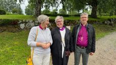 Tre biskoper. Tre land. Biskop i Nidaros Herborg Finnset, biskop i Härnösand stift Eva Nordung Byström og biskop i Lappo stift, Matti Salomäki.