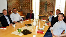 Vigslede kantorer i møte med biskopen i Nidaros. Fra venstre: Magne Harry Draagen (Nidarosdomen), Silvio Krauss (Hitra), biskop Tor Singsaas, Anita Ewa Bobzin Christiansen (Ranheim), Paul-André Nilsen Grande (Ørland) og Wout Bosschart (Verdal). Bispedømmets øvrige vigslede kantorer er Bjørn Vevang (Berg), Øystein Løvli (Tempe, Leira og Bratsberg) og Knut-Inge Klock (Tiller). (Foto: Magne Vik Bjørkøy)