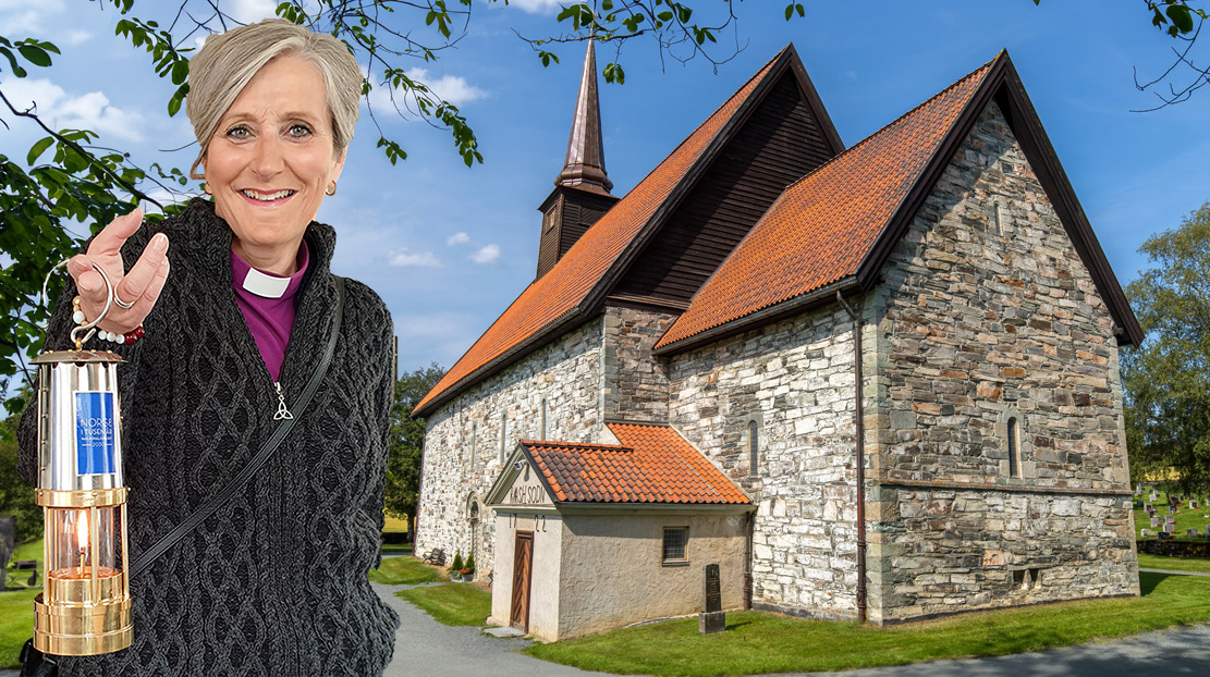 Biskop Herborg Finnset f&#229;r en tydelig rolle i &#229;rets olsokfeiring p&#229; Stiklestad (montasje)