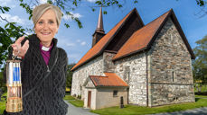 Biskop Herborg Finnset får en tydelig rolle i årets olsokfeiring på Stiklestad (montasje)