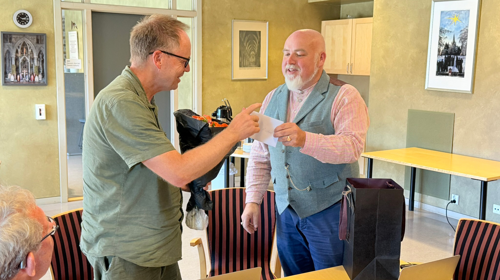 Gunnar Winther (t.v) trer ut av lederrollen i Nidaros bisped&#248;mmer&#229;d, og Jon Fredrik Skauge (t.h) tar over. (Foto: Aud Kristin Saltvik Aasen)