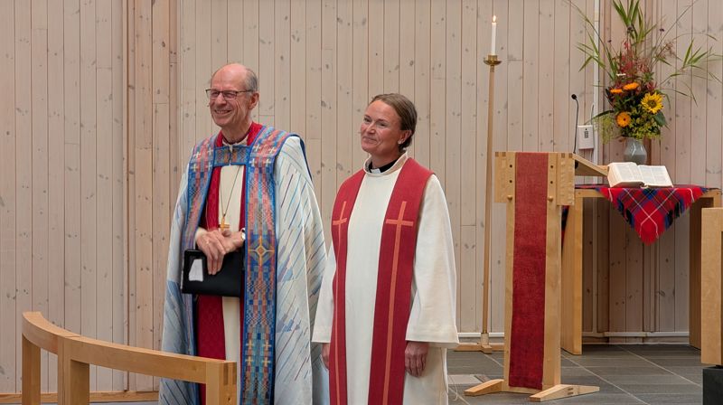 Biskop Olav Øygard og Mari Johanne Dahl. Foto: Den norske kirke.