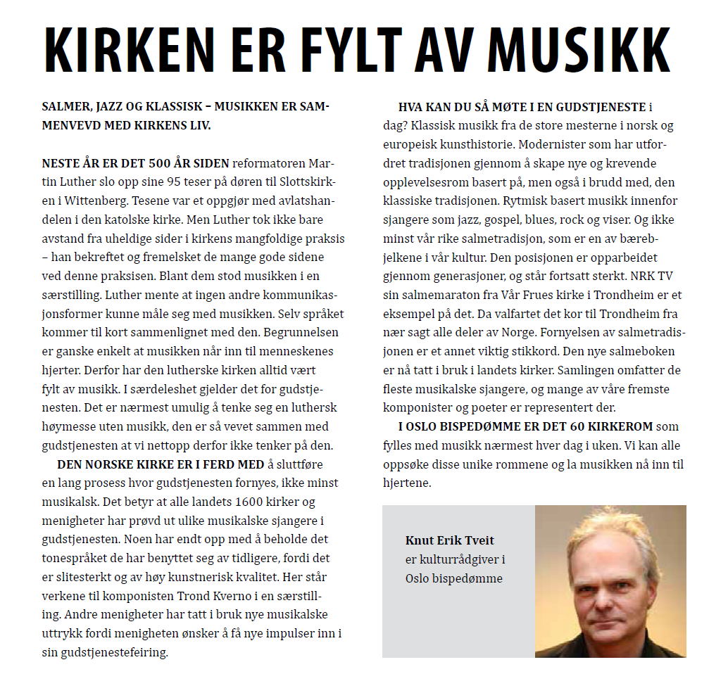 Faksimile: Menighetsbladet "På Kirkebakken" 2/2016