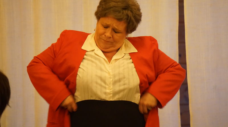 Rigmor Galtung som Gro Harlem Brundtland på Kulturaften i Søndre Skøyen kapell.