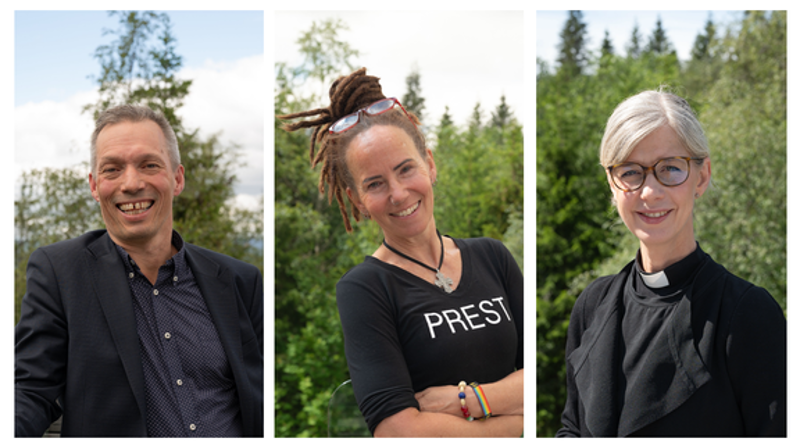 F.v: Sturla Stålsett, Sunniva Gylver, Ingeborg Sommer. Foto: Den norske kirke