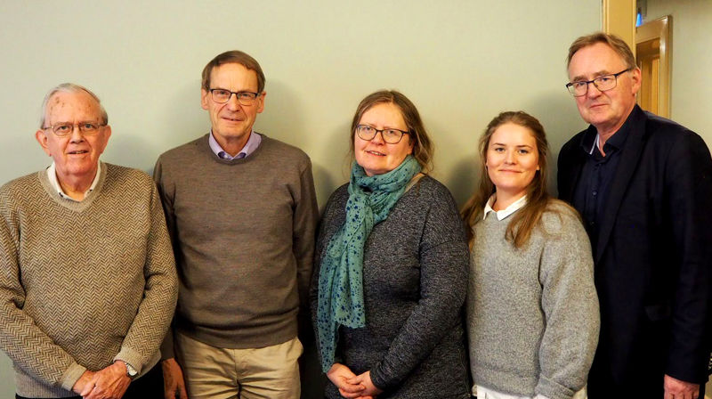 Valgrådet i Oslo bispedømme. Ole Herman Fisknes, Knut Lundby, Anne Mette Tangen, Anja Kile Holtermann og John Egil Rø.