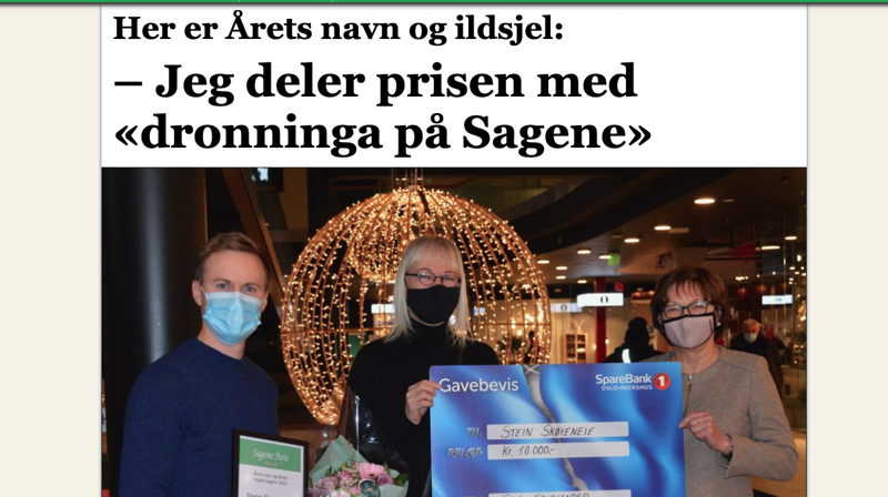 Skjermdump Sagene Avis