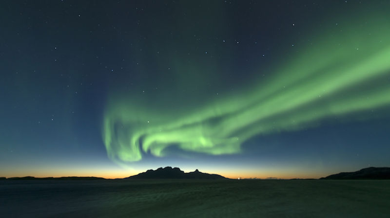 Landegode en helt ordinær vinternatt. Foto: Rita Jakobsen