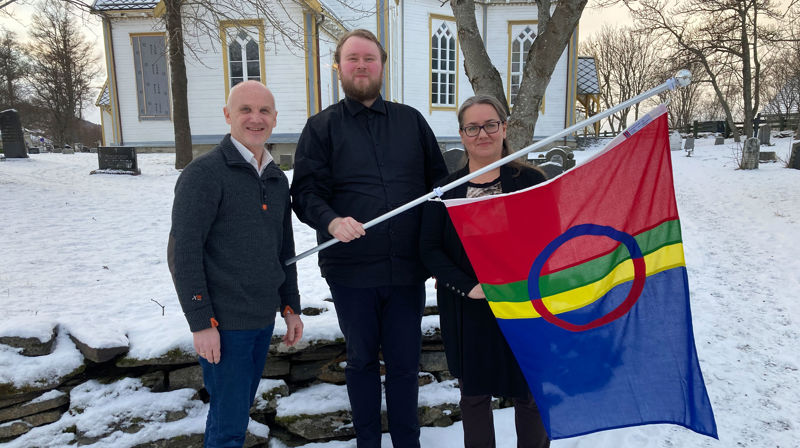 I Sandnessjøen planlegger de en storstilt markering med flere av menighetene. På bilde fra venstre sokneprest Gunnar Masvie, kantor Paul Andrè Nilsen Grande og organist Guro Bræck.