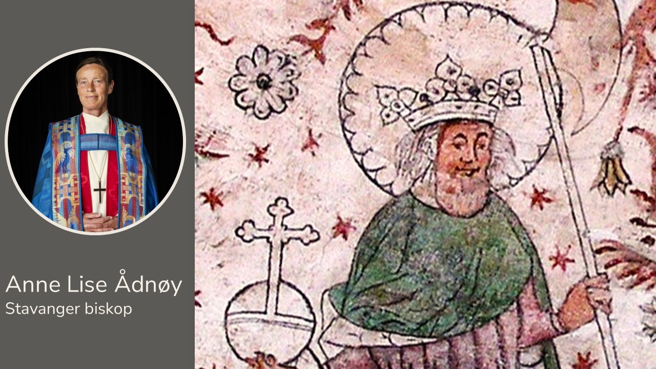 Maleri av Olav den Hellige fra Ôverselô kyrka: Wikimedia Commons. Foto av Anne Lise Ådnøy: Marie von Krogh