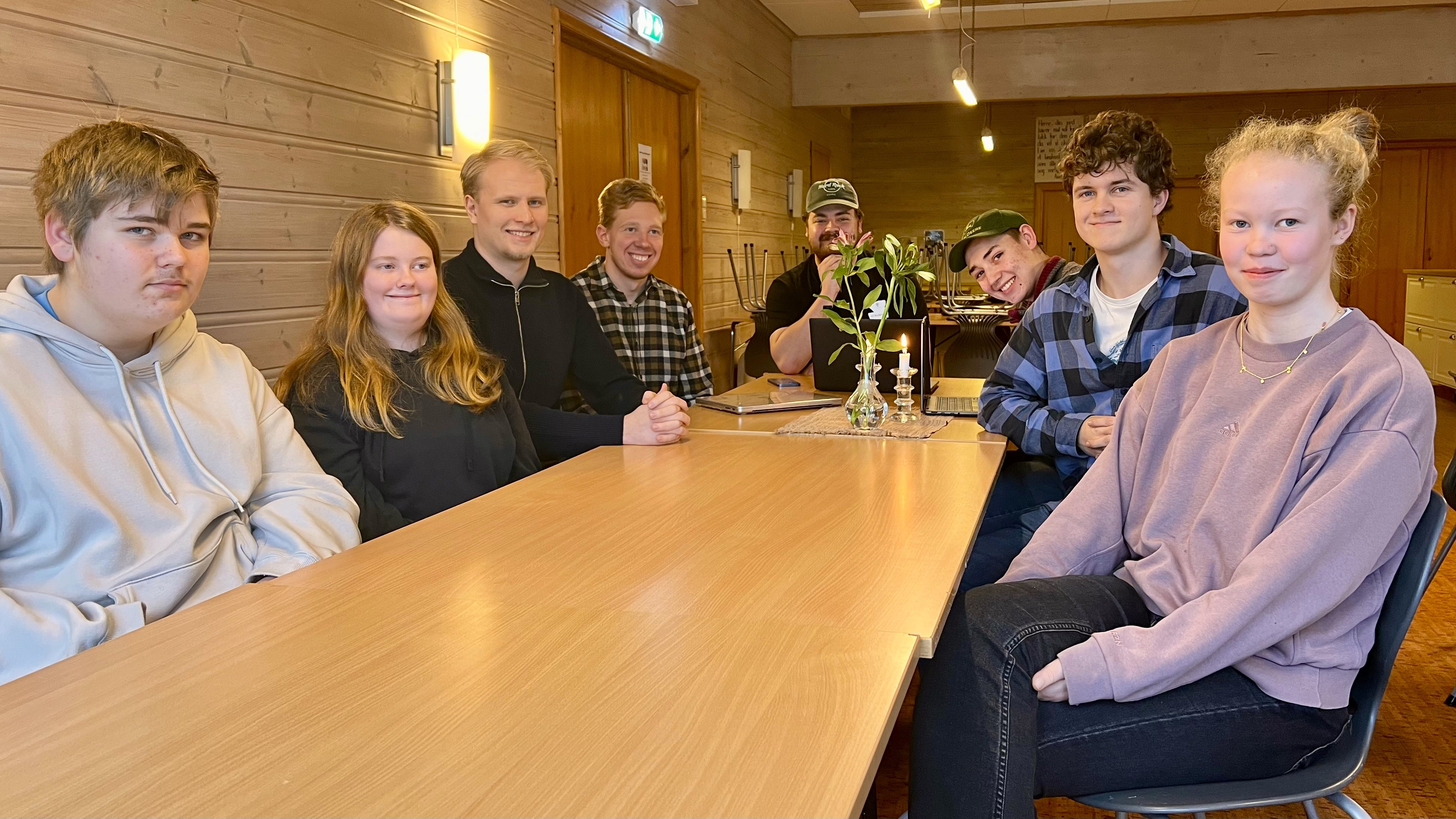F.v.: Anders Gunderstad Viland, Silje Lyse, Adrian Ådlandsvik, Eirik Førland Bjørnå, Rude Rott, Sindre Vaaland, Even Andreas Kuvåssæter, Emilie Glenne Knudsen.