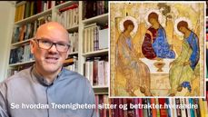 Bildet som illustrerer treenigheten aller best, er Rublevs treenighetsikon, synes Theiss. Foto: Skjermdump fra Youtube