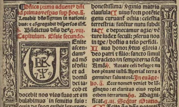 Utsnitt fra Breviarium Nidrosiense. Foto: Nasjonalbiblioteket