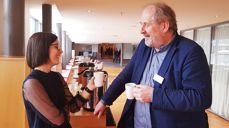 En velfortjent kaffepause i et stramt Kirkemøte-program for Marie Klakegg Grastveit og Lars-Tore Anda.