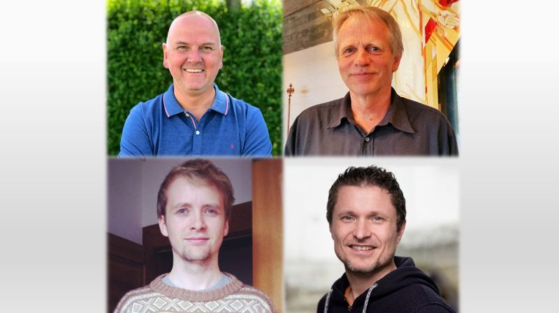 Øverst fra v: Ove Sjursen, Tor Egil Eriksen, nederst f.v.: Ole Amund Halvorsen Gaustad og Just Salvesen.