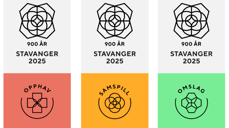 Logoen for hele jubileumsfeiringen er laget med utgangspunkt i glassvinduene i domkirken.