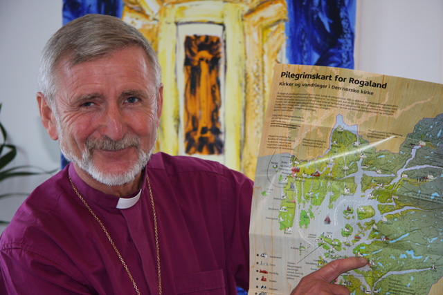 Biskop Erling Pettersen lanserte Pilegrimskartet.