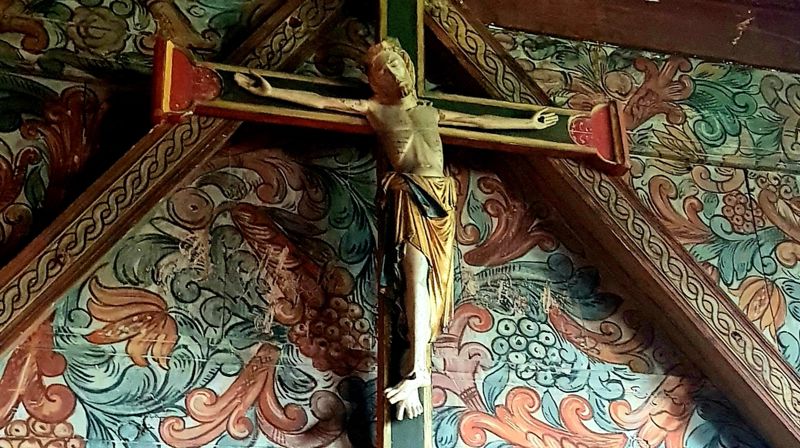Det berømte krusifikset i Røldal stavkirke, målet for mange pilegrimer gjennom hundrevis av år.