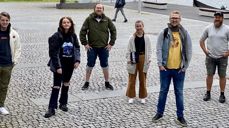 Må få velge ute risiko! Fra venstre: John Marius Strand, Frida Adeleide Kvamme, Robin Christopher Solbakken, Mathilde Pernille Sennum Brownrigg, Simon Omsland Zakariassen og Sondre Karstad. Emma Caroline Hunstad og Bjørg Herdis Bøe Hansen sitter også i rådet, men var ikke tilstede da bildet ble tatt.