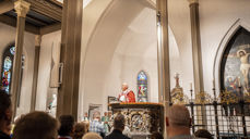 Biskop Jan Otto Myrseth var vertskap for Stiftsdagen som samlet 500 ansatte i Tunsberg. Her fra pilegrimsmessen i Tønsberg domkirke. Alle foto: Eddy Diakanua