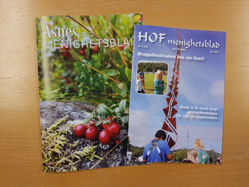 Utgave 4-2022 av menighetsbladene for Åsnes og Hof.