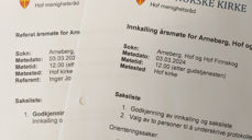 Dokumenter, Hof menighetsråd, årsmøte den 3. mars.