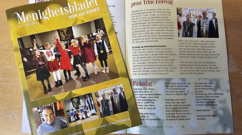 Menighetsbladet for Hof og Åsnes, årets første utgave.