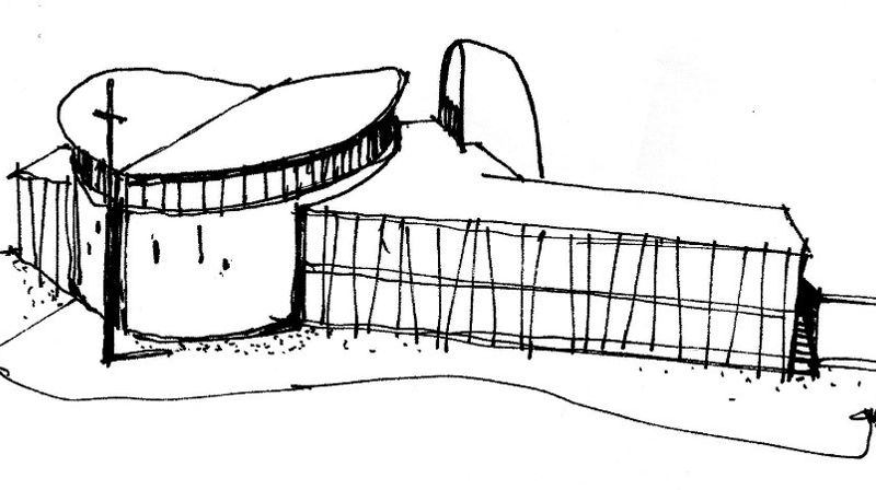 Illustrasjon ny kirke - Sivilarkitekt Ove Morten Berge