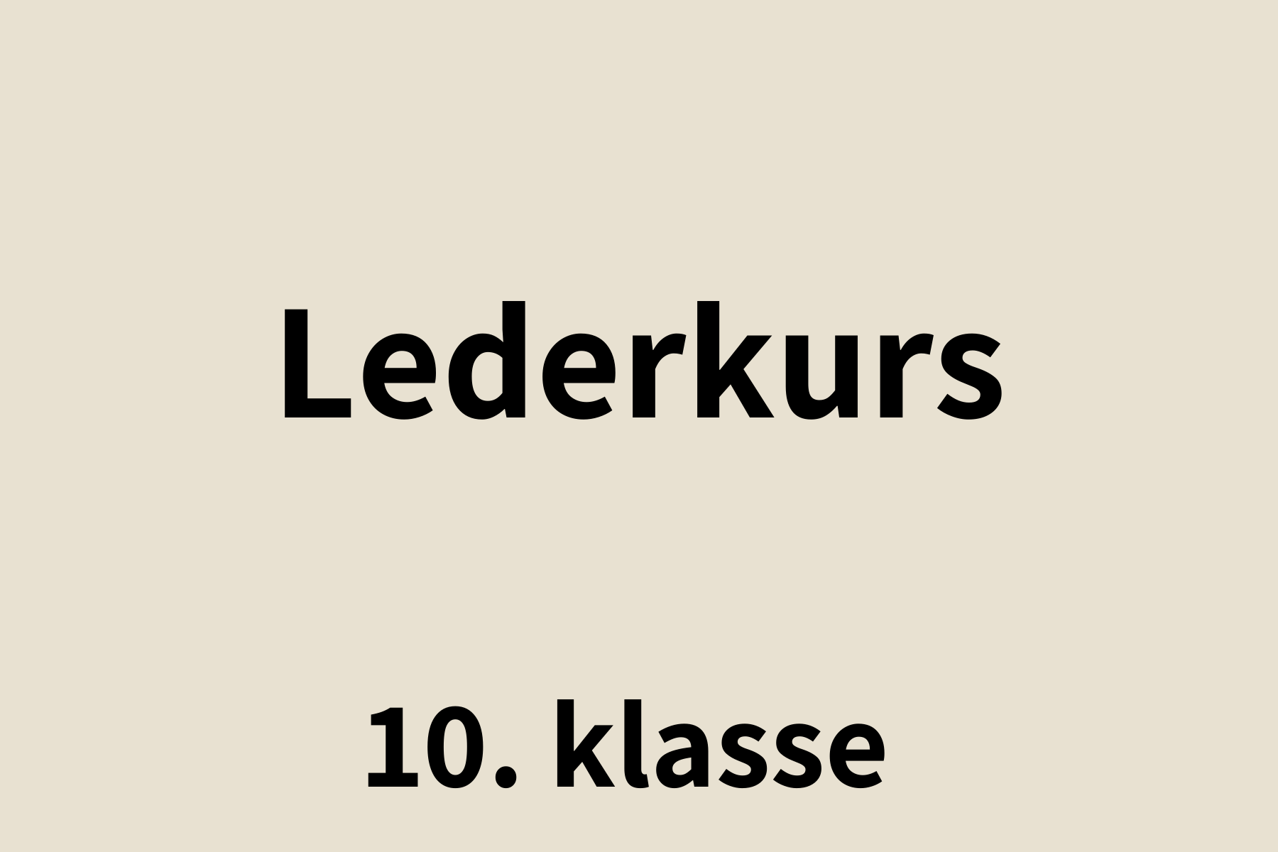Lederkurs 10. klasse