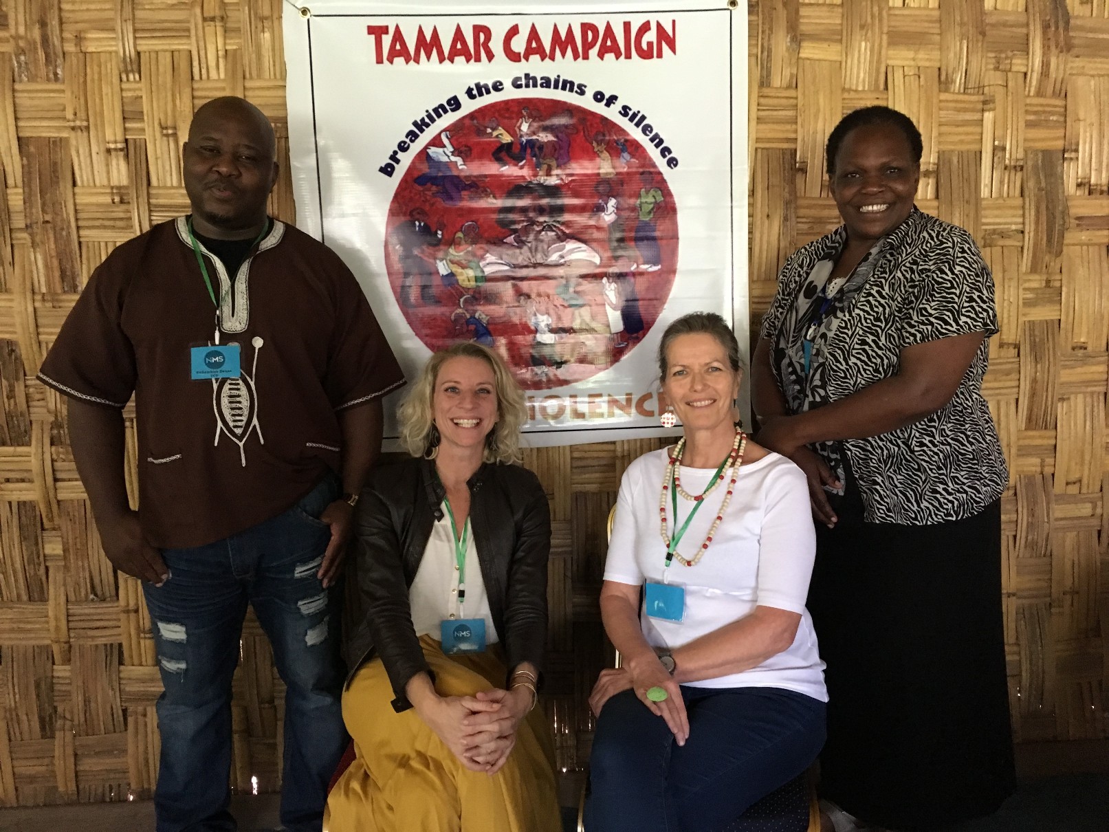 Veldig engasjerte og profesjonelle kursholdere formidlet både kunnskap og inspirasjon videre til deltakerne, slik at disse kan ha kampanjer i deres land og kirker. F.v.: SIthembiso Zwane fra Sør Afrika, Marit Breen, NMS, Penny Plowman fra England og Jacinta Makokha fra Kenya.