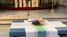 Nye kirketekstiler. Foto: Grete Ellingsen Aaby