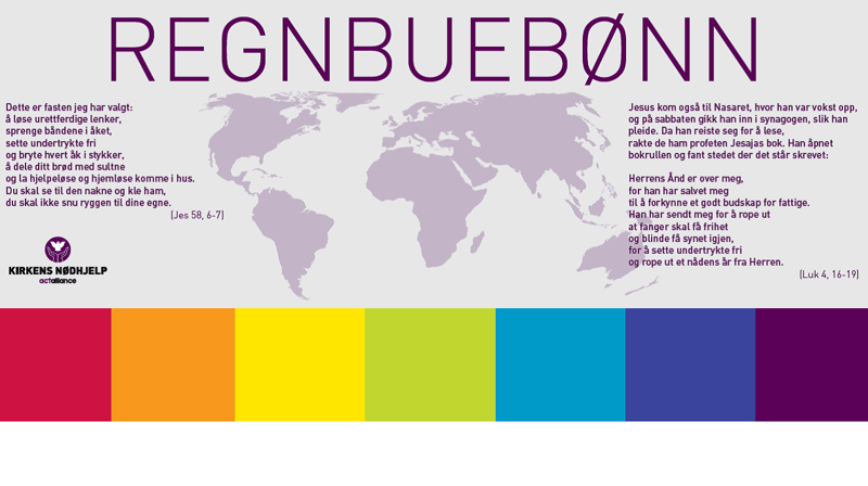 Vi vil i fastetidens gudstjenester aktivt bruke Kirkens Nødhjelps regnbuebønner