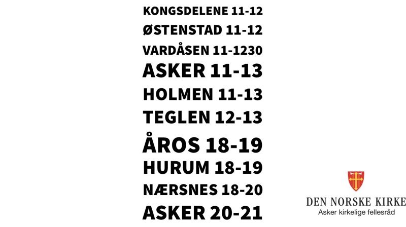 Åpne kirker i Asker