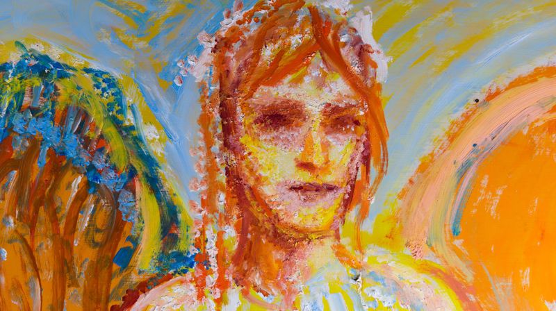 Detalj av Henrik Sørensens maleri over korbuen i Holmsbu kirke. Foto: Pål A. Berg